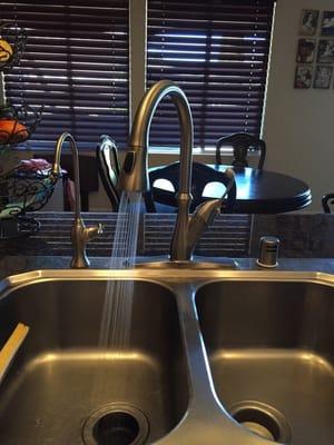 Manny installed this faucet in my kitchen. Works and looks great.