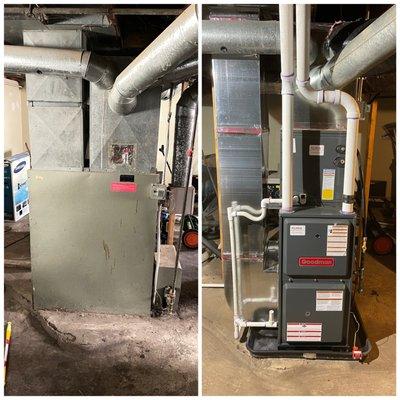 Furnace and air conditioner installation before and after