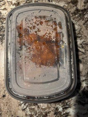 Typical corner Chinese take out container.