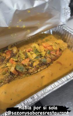 Red snapper with coconut sauce