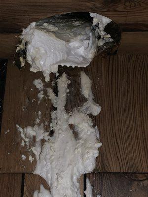 FOAM IN MY BASEMENT.  ALL THE WALLS WERE BLEEDING FOAM EVERYWHERE