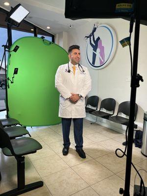 Lights, camera, action! Dr. B is always doing big things here at FMHQ.