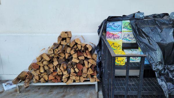 The place must be run by Millennials: Who cares if the firewood gets wet? We must protect the La Croix at all costs!