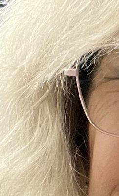 Black roots on platinum hair, ugh!