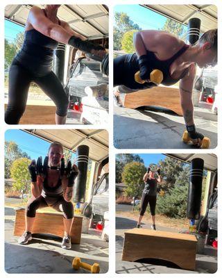 Weights, workout, punching bag, boxing