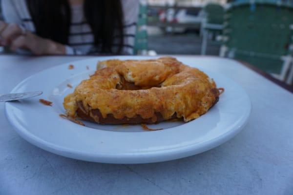 Crab dip pretzel. Delicious, crabby, not too salty. I love pretzels!