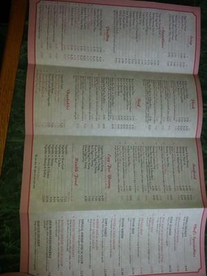 The menu (one side)