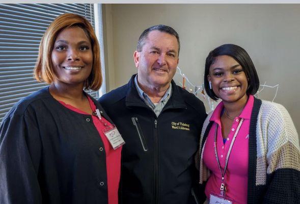 Gentiva's Ribbon Cutting 2023
From Left: Lucille Flagg, Alderman Monsour, and BreKyra Fisher.