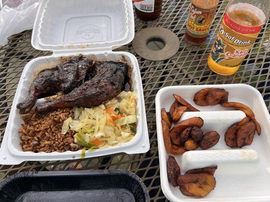 Jerk Chicken and plantains
