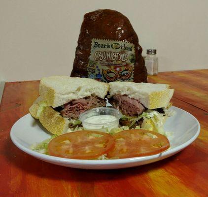 This month's sandwich of the month: The Beefinator!