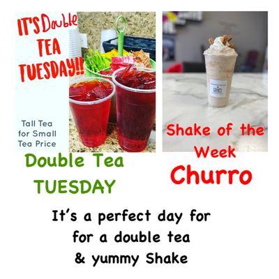EVERY Tuesday is Double tea!!