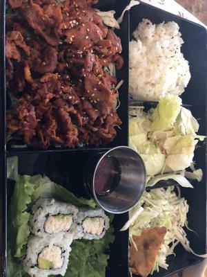 Spicy pork bento box