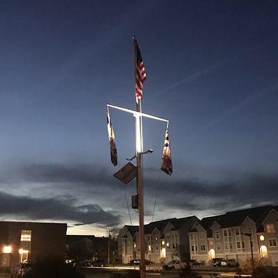 Solar flag lighting systems