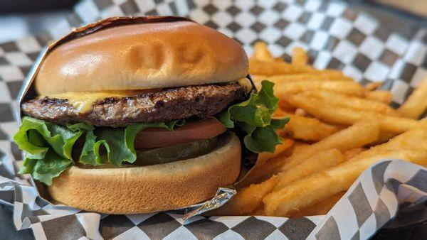 Single Burger and Fries