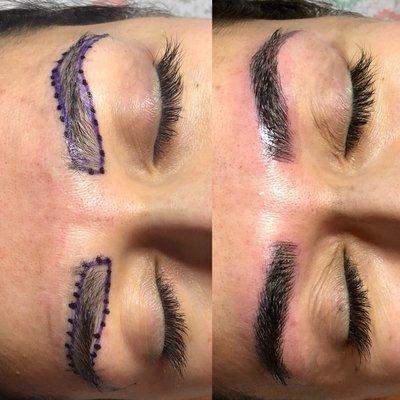 Basic Microblading adding fullness and enhancing current eyebrow shape!