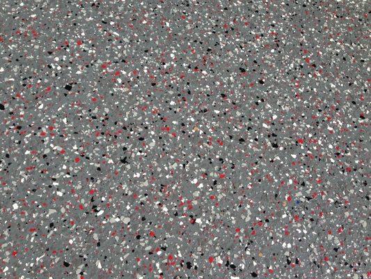 Epoxy floors come in a variety of coating types and finishes. This was for a full flake 1/4" epoxy floor. Also offer seamless floor painting
