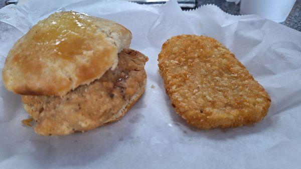 Chicken biscuit with hash brown
