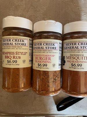 Some of our favorite BBQ seasonings and rub. Check the price on these BIG bottles, then compare to the prices at the grocery stores.