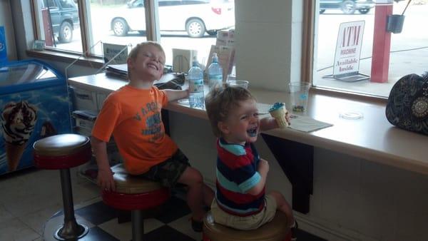 My kids enjoying snack time at slates!