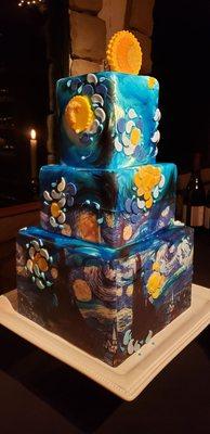 Stunning Van Gogh Starry Night cake by Jan Kish. Delicious. A wonderful experience from consultation to crumbs!