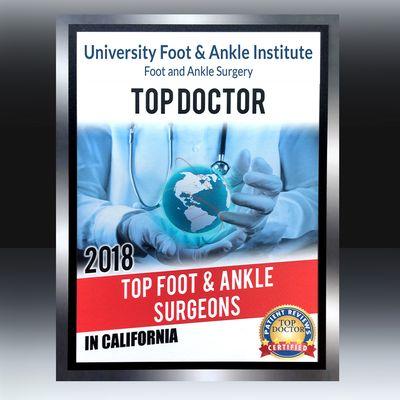 UFAI Named Top Foot and Ankle Surgeons in California!