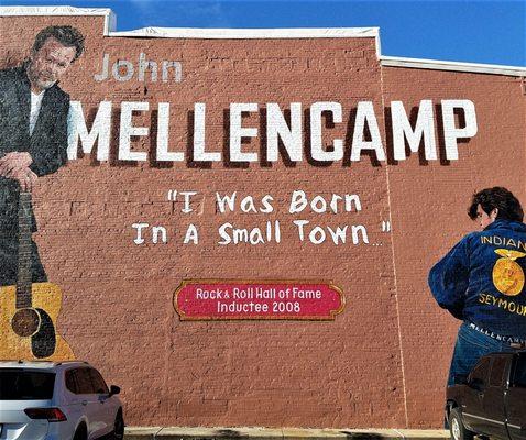Mellencamp mural by Pamela Bliss 2019