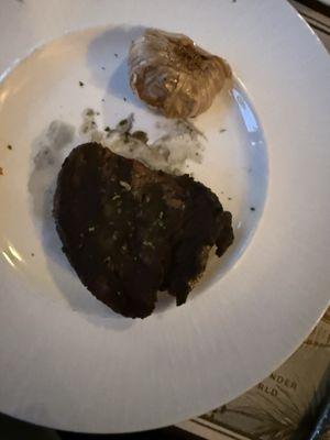 My steak and yes I ordered it like this and it was delicious