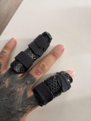 Perfectly hand crafted splints to fix my fingers! Thank you!!