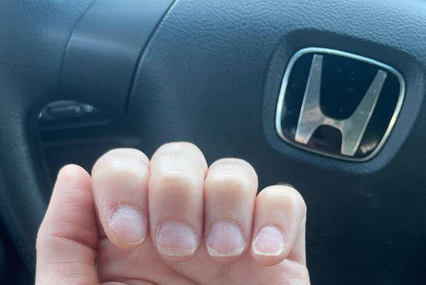 The worst manicure I've ever had courtesy of Red 6 Nails