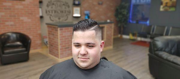 Skin fade comb over..