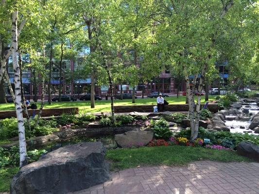 Has a beautiful babbling brook stream