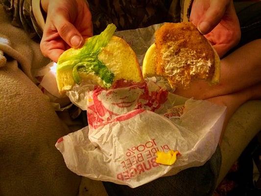 Notice the cheese on the wrapper...