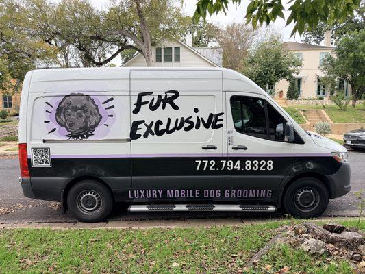 Our state-of-the-art van. No noisy generators!