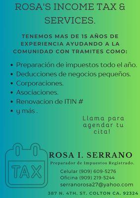 Rosa's Income Tax & Services