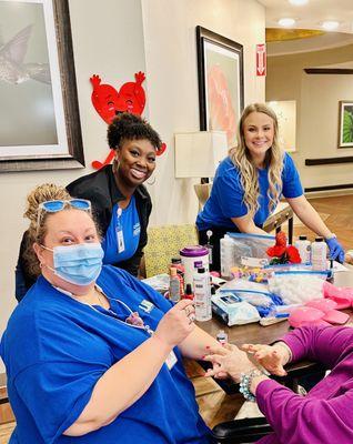 Nail therapy from our wonderful nurses.