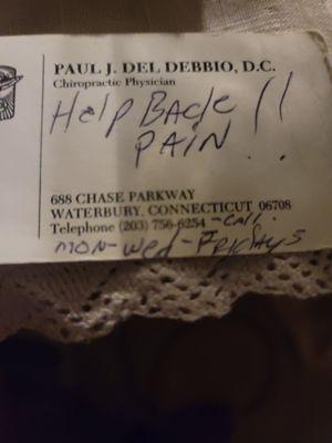 Back pain call this number 203 756 6254