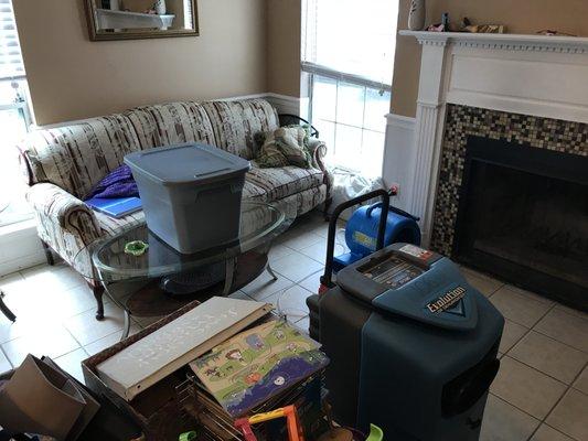 Dry out equipment being set up