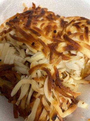Hair on hash browns