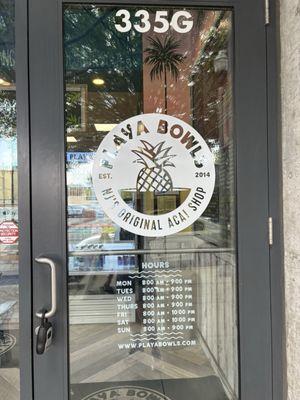 New location in downtown Decatur. Hours on the door.