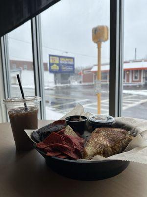 Buffalo Chicken Panini Peppermint Patty ice coffee