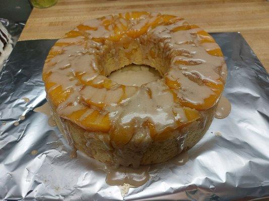 Home made from scratch peach cobbler coke