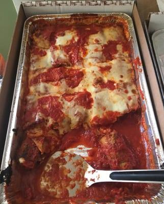Eggplant rollatini was so good everybody dug in before I can get a pic of the full tray!