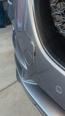 Front bumper was cracked