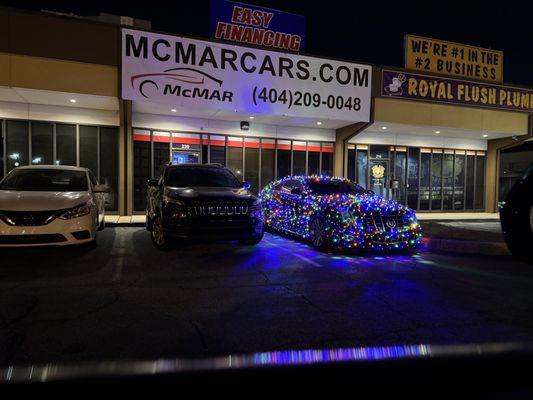 Store front for Christmas.