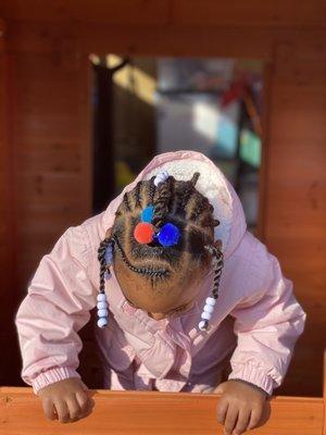 The finished look of: Kids braided style