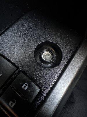 Where the nob was ripped off from.