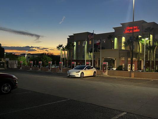 8 Tesla Superchargers with 60 minute general parking