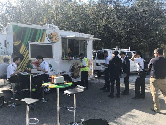 Students enjoying the best food ever