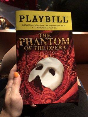 Playbill for The Phantom of the Opera.