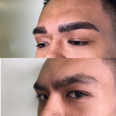 Male brows microblading enhancement